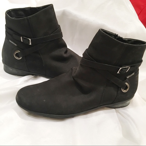 Mephisto Shoes - Mephisto Black Glove Leather Booties